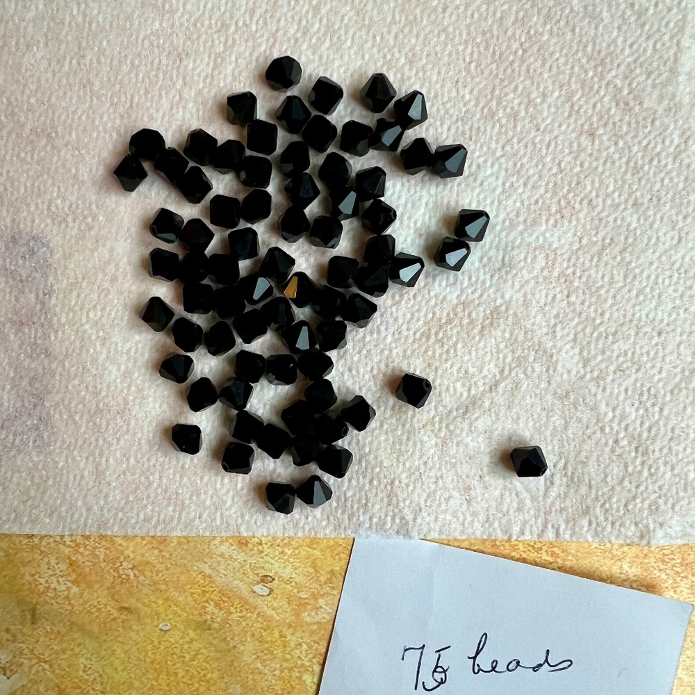 Swarovski Bicones Jet Black 6 mm 75 in lot original Swarovski beads New